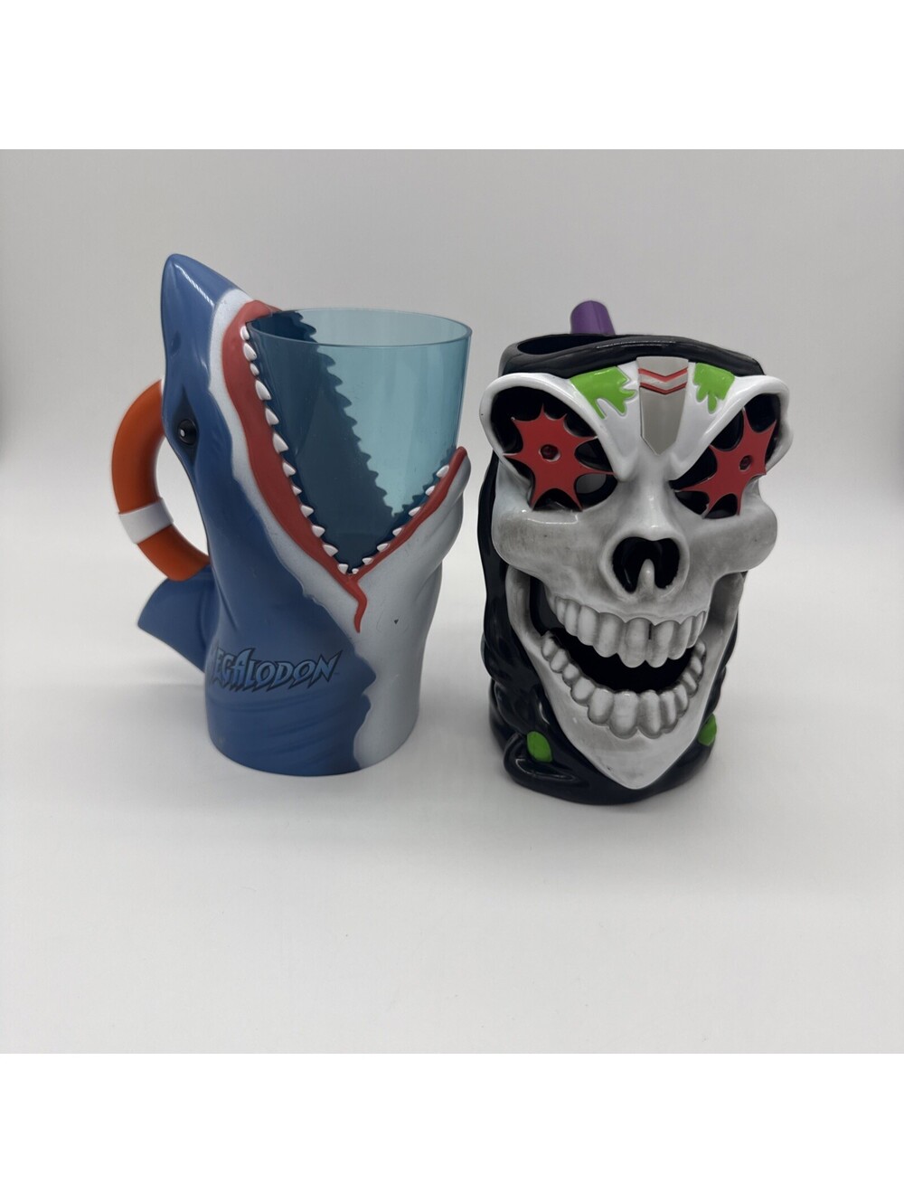 Monster Jam Megalodon Shark & Grave Digger Skull Light Up Cups They Do Not Work